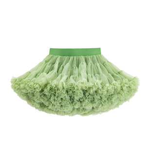 Venta al por mayor faldas para niños Falda plisada de niveles arco niño tutú de alta calidad bebé niña capa falda de tul niños caliente <span class=keywords><strong>rosa</strong></span> azul oscuro tutú - Product Image 2