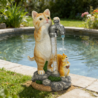 Lumière solaire LED IP65 étanche en forme de chat pour robinet, statue décorative de jardin, art extérieur pour cour, terrasse, balcon