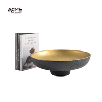 Assiettes décoratives en céramique dorée et noire bols à fruits modernes autres accessoires de décoration intérieure vase avec support