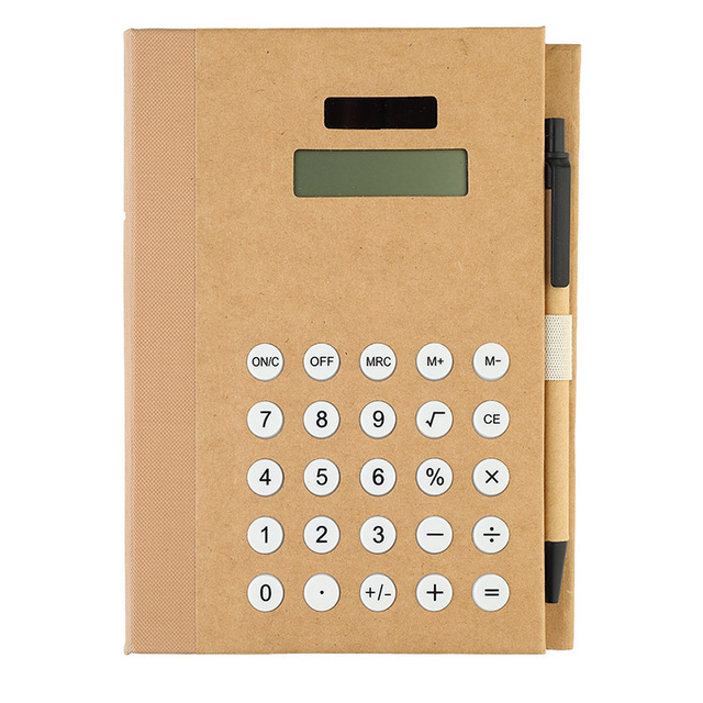 Craft Paper Customised Notepad With Calculator and Pen Wholesale Personalised Memo Pad Set for Office Gift