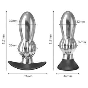 Bouchon <span class=keywords><strong>anal</strong></span> vibrant en métal charge magnétique cour arrière expansion du point G masseur de prostate masculin masturbation produits pour adultes - Product Image 4