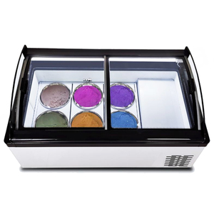 Vitrine réfrigérée pour glaces à comptoir, livraison gratuite en Europe, congélateur à température unique, vitrine à glaces avec 6 bacs - Product Image 1