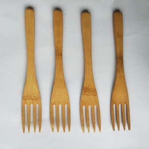 Tenedores de bambú de 3 y 4 puntas para postre y fruta, para vajilla de mesa, solo lavar a mano. - Product Image 4