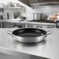 Poêle à paella double poignée en aluminium antiadhésive, design moderne, pour usage en restaurant et hôtel, compatible gaz et induction