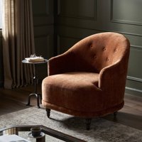 Fauteuil individuel moderne de luxe en velours marron rouille, capitonné, design, pour salon, hall d'hôtel, club, mobilier de salon
