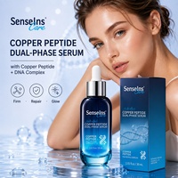 Sérum Visage Anti-Âge Double Phase au Cuivre Peptidique OEM – Améliore la Fermeté et Répare la Barrière Cutanée – 30ml – Sérum Hydratant GHK-Cu – Agiter Avant Utilisation