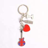 Porte-clés en alliage souvenir de Londres, Grande-Bretagne, avec motif de la couronne et du drapeau britannique, style dessin animé, forme 3D, résistant à l'usure, CHANNEL