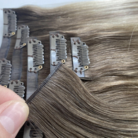 2025 Clip en PU sans couture dans l'extension Double dessiné 16 pouces-24 pouces Cuticule Remy Hair