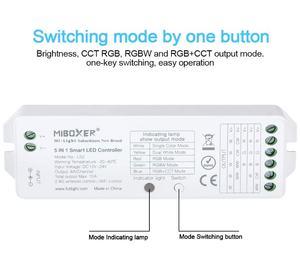 DC12-24V LS2 Bộ Điều Khiển Dải Đèn Led Thông Minh 15A 360W 5 Trong 1 MiBoxer RGB + CCT/RGBW/RGB/Dual White/Single Color - Product Image 4