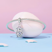 925 argent Sterling lapin de pâques et oeuf breloque lapin chaîne de sécurité plaqué or blanc pour les femmes bracelet à bricoler soi-même bijoux fins