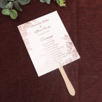 Cartes de table en papier design créatif Menus avec bâton en bois Carte de menu de mariage faite à la main en papier d'aluminium or rose de luxe