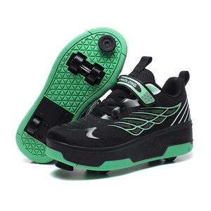 YANLONG Kids Roller Shoes With Wheels Size 29-40 Mesh Lining Double Row PTR Wheels For Outdoor Sports - Product Image 1