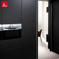 Armoires de cuisine modulaires préfabriquées en contreplaqué Allandgroup avec poignées et boutons de meubles au design moderne en résine