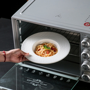 Solid Color High-End Rock Pattern Ceramic <b>Plate</b> Luxury Western Food Pasta Soup <b>Plate</b> Solid Color Rock Pattern Straw Hat Hotel - Product Image 4