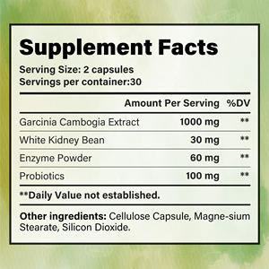 体重管理サプリメント天然<span class=keywords><strong>Garcinia</strong></span> <span class=keywords><strong>Cambogia</strong></span>エキスカプセル白インゲン豆入り - Product Image 4