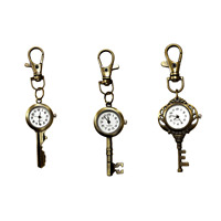 Montre de poche en alliage de quartz en forme de clé, design vintage personnalisé, style simple, petit cadeau idéal, vente en gros OEM/ODM