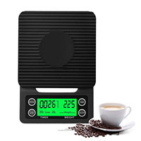 Balance à café 3kg/5kg/Précision 0,1g avec minuteur pour expresso, idéale pour la cuisine et les aliments