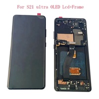 Layar sentuh LCD tampilan OLED dengan pengganti bingkai bezel untuk S22 Ultra