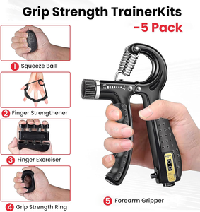RS 5 Paquetes de ejercitador de extensión de mano, pelota <span class=keywords><strong>para</strong></span> aliviar el estrés y anillo de entrenamiento de antebrazo, <span class=keywords><strong>Kit</strong></span> fortalecedor de agarre de mano <span class=keywords><strong>para</strong></span> construcción muscular - Product Image 5