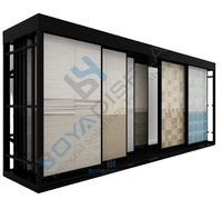Présentoir coulissant en métal pour carreaux de marbre, céramique et quartz, style push-pull pratique pour salle d'exposition