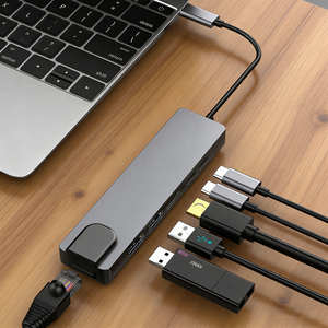 <span class=keywords><strong>Adaptador</strong></span> Multipuerto USB C <span class=keywords><strong>6</strong></span> en 1 con Ethernet RJ45 y <span class=keywords><strong>HDMI</strong></span> 4K para Laptop, Tablet y Switch - Product Image 3