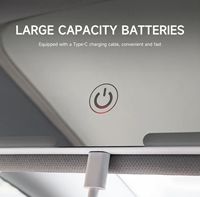 Miroir de maquillage pour pare-soleil de voiture avec écran tactile LED, luminosité réglable, miroir de maquillage intérieur de voiture rechargeable