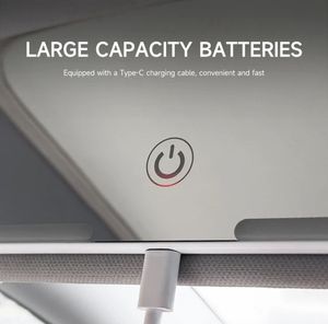 Miroir de maquillage pour pare-soleil de voiture avec écran tactile LED, luminosité réglable, miroir de maquillage <span class=keywords><strong>intérieur</strong></span> de voiture rechargeable - Product Image 5