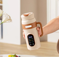 Bouilloire électrique portable de 600 ml en acier inoxydable, tasse à eau de voyage avec fonction de chauffage, petite et pratique pour une utilisation en déplacement