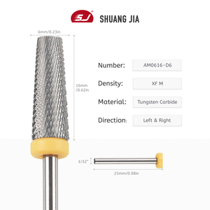 SHUANGJIA professionale 6mm punta per unghie in carburo tempestato di diamanti per Manicure elettrico Gel e acciaio accessorio per smalto - Product Image 2