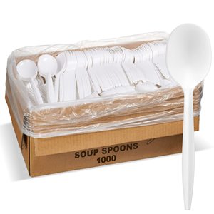 Confezione da 1000 <span class=keywords><strong>Cucchiaini</strong></span> <span class=keywords><strong>di</strong></span> <span class=keywords><strong>Plastica</strong></span> Monouso Bianchi Moderni Ecologici Resistenti per Matrimoni, Catering e Feste - Product Image 1