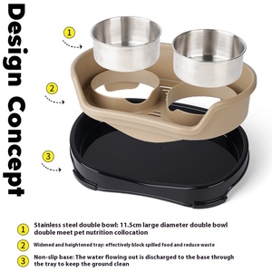 Bol pour animaux de compagnie moderne en acier inoxydable anti-basculement réglable plat pour chien et chat bol pour animaux de compagnie en gros pour chat et chien - Product Image 4