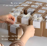 Boîte cadeau rigide en papier kraft brun personnalisable et écologique pour thé, cosmétiques, bougies, avec étiquette adhésive