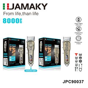 Cortadora de Cabello JAMAKY 8000 RPM, Carga USB, Cuerpo Metálico, Motor sin Escobillas, Uso Profesional para Barberos - Product Image 2