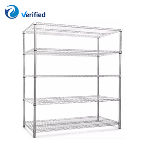 ชั้นวางของโลหะชุบโครเมียม 5 ชั้น ปรับระดับได้ ทนทาน พร้อมติดตั้งแบบเสียบปลั๊ก สำหรับใช้ในบ้าน คลังสินค้า และจัดเก็บสินค้า - Product Image 2