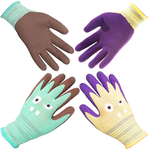 Gants de <span class=keywords><strong>jardin</strong></span> pour enfants Deliwear, logo personnalisé, revêtement en caoutchouc latex, dessin animé, anti-abrasion, gants de travail en nitrile pour enfants, bricolage - Product Image 4