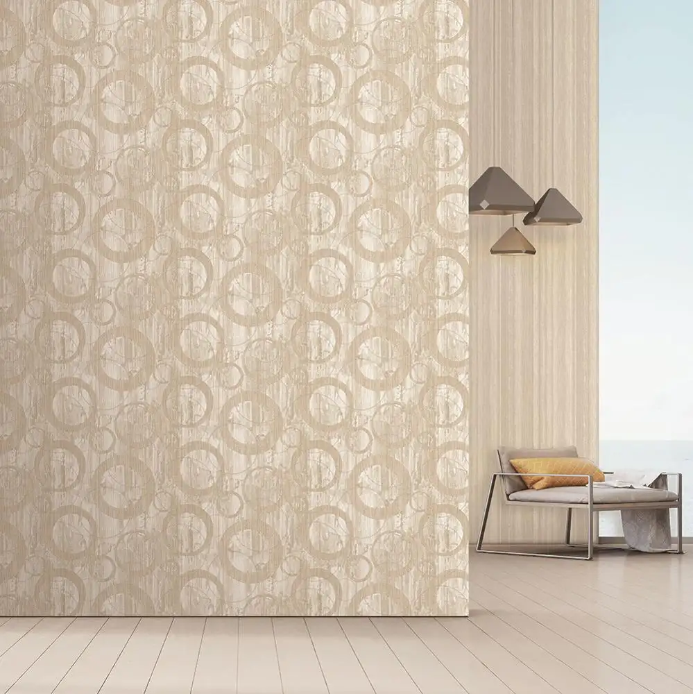 Modern Circles Design 1.06 m PVC Wallpaper Suppliers in China