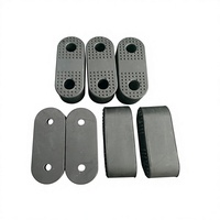 Patins de pied ovales antidérapants en caoutchouc de silicone, surface texturée, 2 trous de fixation, moulage par compression monobloc pour équipement de fitness