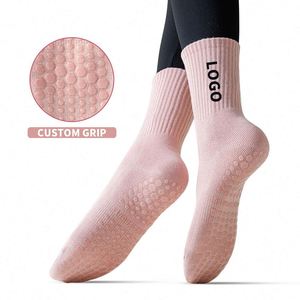 Custom Logo Crew Cotton Digital Printing Non Slip Indoor Fitness Pilates Yoga Sports <b>Socks</b> Women - Product Image 1