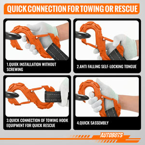 Gancho de Remolque de Alta Calidad AUTOBOTS para Cabrestante, Correa de Trinquete para Cabrestante, Gancho de Cabrestante Reforzado con Gancho Plano para Remolque - Product Image 5