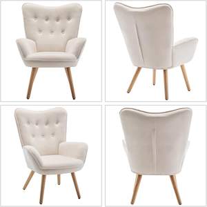 Chaise de loisirs confortable en velours beige avec repose-pieds salon lecture Accent <span class=keywords><strong>fauteuil</strong></span> lounge pour chambre meubles de maison - Product Image 6