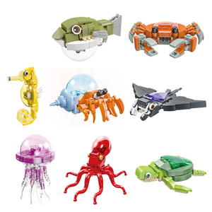 58246-58253 MOC rompecabezas Animal nadando peces en plantas marinas partículas DIY bloques de construcción de ladrillos figuras niños juguetes modelo - Product Image 5