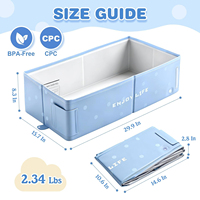 Baignoire pliable pour bébé, grande baignoire carrée en PVC pour intérieur avec gobelet de douche, baignoire multifonction portable pour nourrissons de 0 à 12 mois