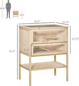 Fabricant de cages pour petits animaux avec roue de roulement Cage pour hamster en bois pour meubles de patio pour les soins des rats et des hamsters - Product Image 5