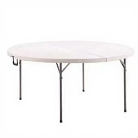 Table pliante de haute qualité en HDPE de 1,8 m, blanche, bon marché, pour l'extérieur, le jardin, table rectangulaire pliante de 6 pieds