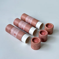 Emballage kraft dégradable de rouge à lèvres récipient solide personnalisé baume à lèvres tube en carton boîte ronde conteneur de baume à lèvres Push up
