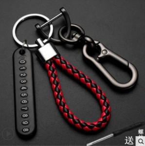 Colgante DIY de cuerda trenzada con placa de número de teléfono móvil para llaves de coche, para hombres y mujeres, accesorio para llavero, regalo - Product Image 5
