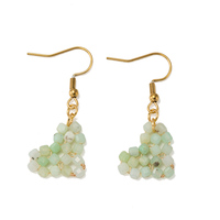 20 types de boucles d'oreilles pendantes en cristal tressé pour femmes, boucles d'oreilles faites à la main avec perles, en forme de cœur, de grappe et de gourde, bijoux à crochets