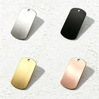 Ywyougang – Plaque nominative vierge en acier inoxydable à coins arrondis, pendentif plat sablé, gravure laser personnalisée, accessoire de bijouterie DIY
