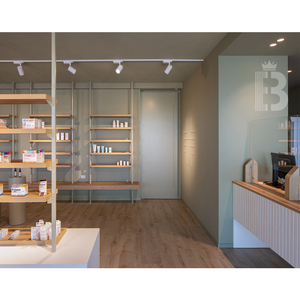 Cửa hàng chăm sóc da đơn giản cửa hàng mỹ phẩm thiết kế trang trí tủ trưng bày bằng gỗ chống lại Giá trưng bày trên tường - Product Image 4