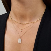 Collier avec pendentif en or 18 carats et zircone cubique, collier en argent, best-seller, collier empilable unique en or et argent 925